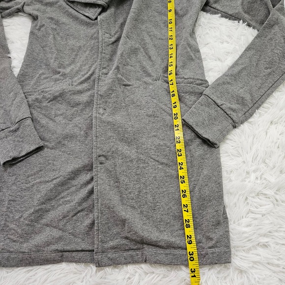 BEBE Sport Sz S Gray Longline Button Up Funnel Neck Cozy Athleisure Jacket - Picture 6 of 7